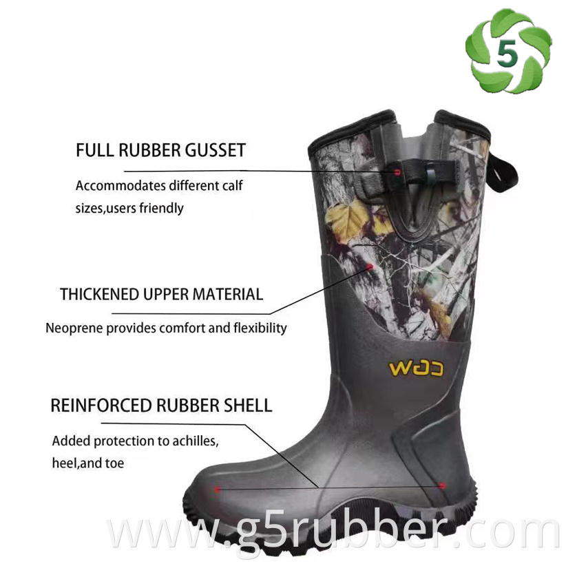 Camo Hunting Rubber Boots Outsole